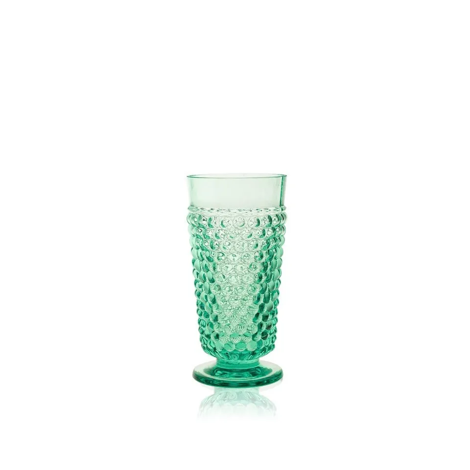 klimchi-hobnail-beryl-goblet-verre-vin-vert-lot-2-300-ml image 1