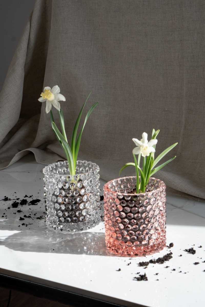 klimchi-hobnail-bougeoir-cristal-transparent-petit-vase image 4