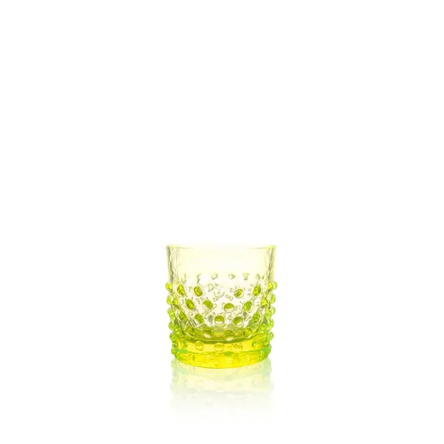 klimchi-hobnail-verre-whisky-jaune-neon-citrine-150ml image 1