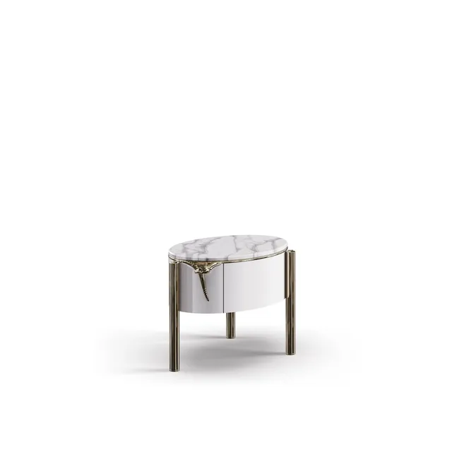 bablanc-snake-table-de-chevet-marbre-laiton-serpent image 1