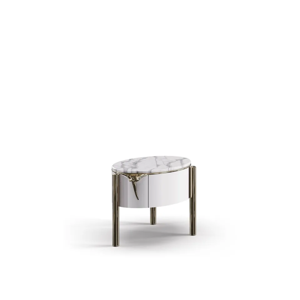 bablanc-snake-table-de-chevet-marbre-laiton-serpent image 1