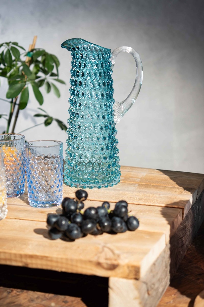 klimchi-hobnail-carafe-verre-aquamarine-1-l-cristal image 2