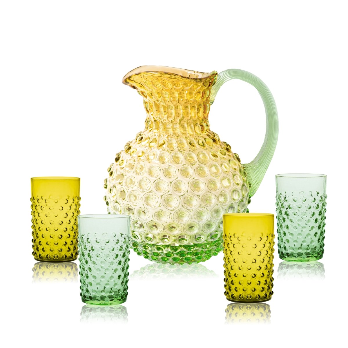 klimchi-hobnail-set-pichet-meadow-2-l-verres image 1