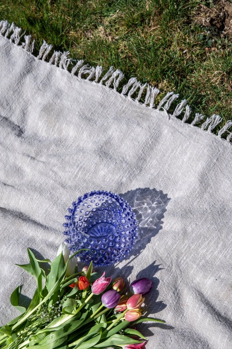 klimchi-hobnail-vase-rond-lavande-cristal-fleurs-courtes image 2