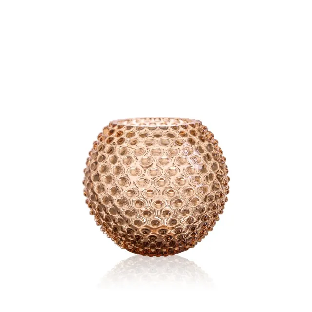 klimchi-hobnail-vase-rond-bronze-en-verre image 1