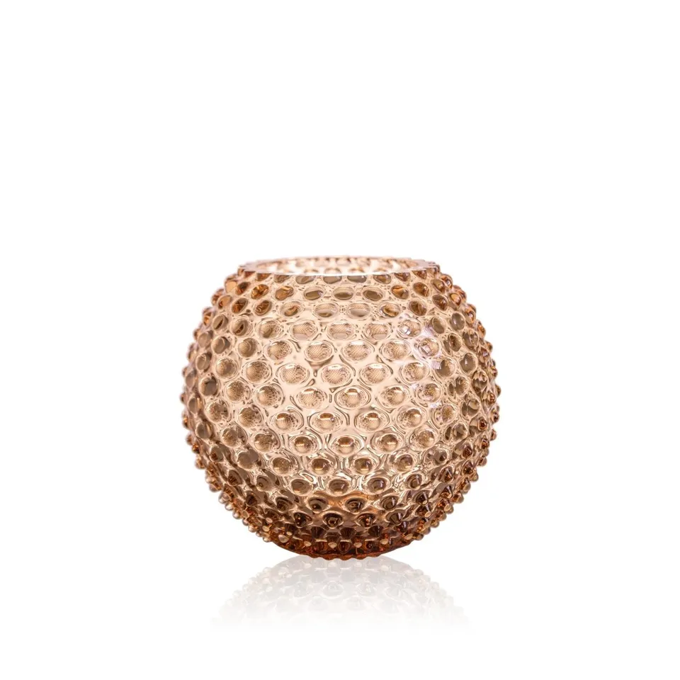 klimchi-hobnail-vase-rond-bronze-en-verre image 1