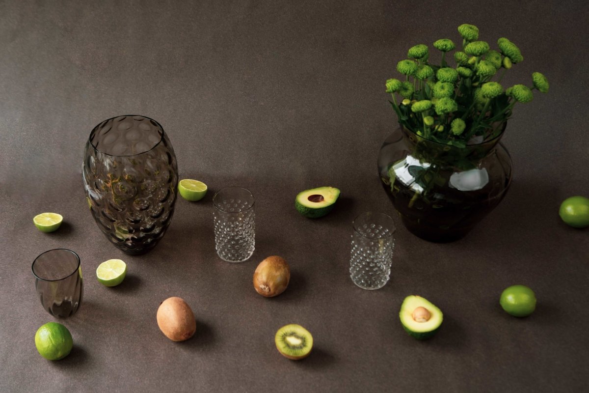 klimchi-hobnail-verres-black-smoke-lot-2-cristal image 4