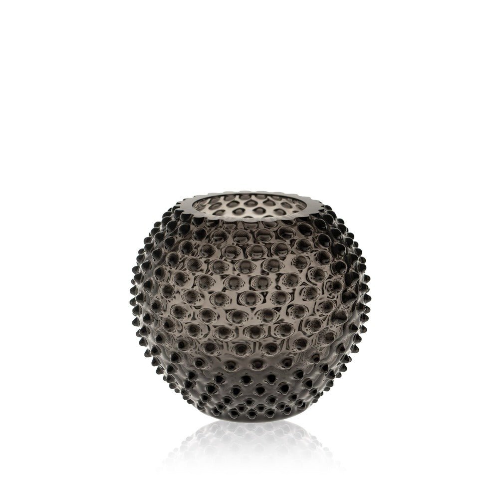 klimchi-hobnail-vase-boule-noir-fum-black-smoke image 1