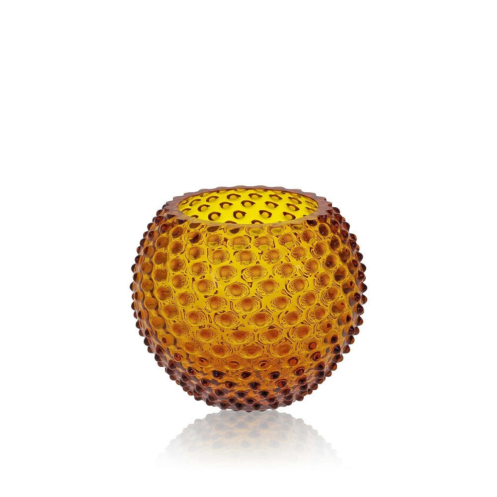 klimchi-hobnail-amber-petit-vase-rond-ambre image 1
