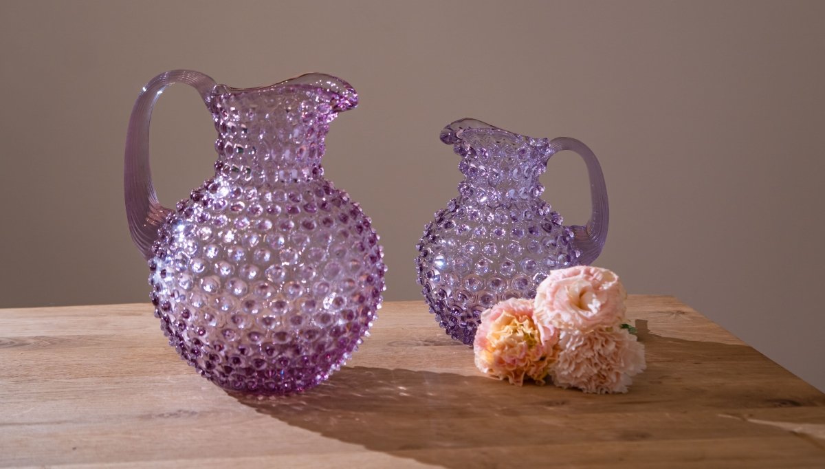 klimchi-hobnail-carafe-1l-lilas-small-pastilles image 2